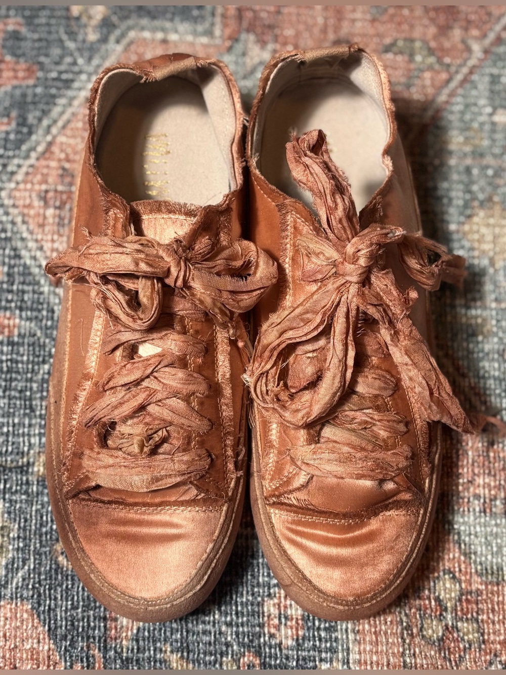 Mi.im Rose Pale Pink Satin Lace-Up Sneakers Women’s Size 8